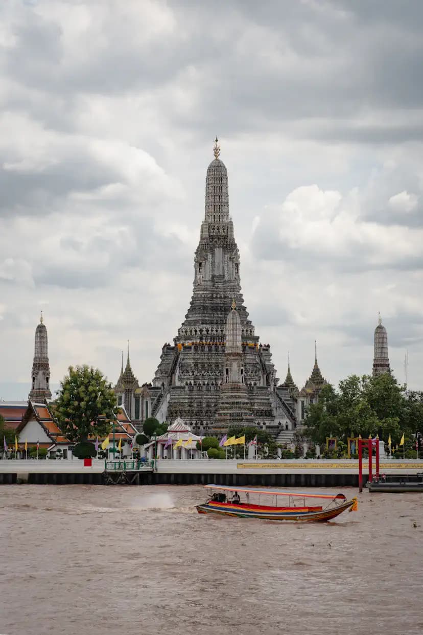 Wat Arun temple on the Chao Phraya River in Bangkok